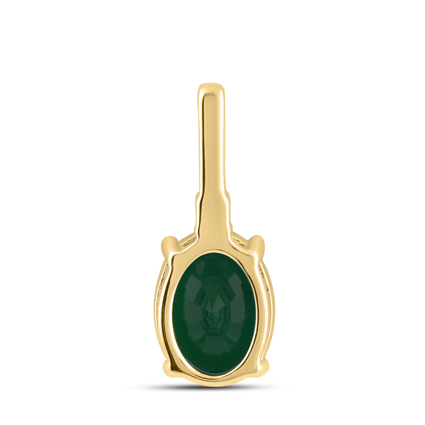 14K YELLOW GOLD LAB CREATED EMERALD 0.02 CTW DIAMOND PENDANT