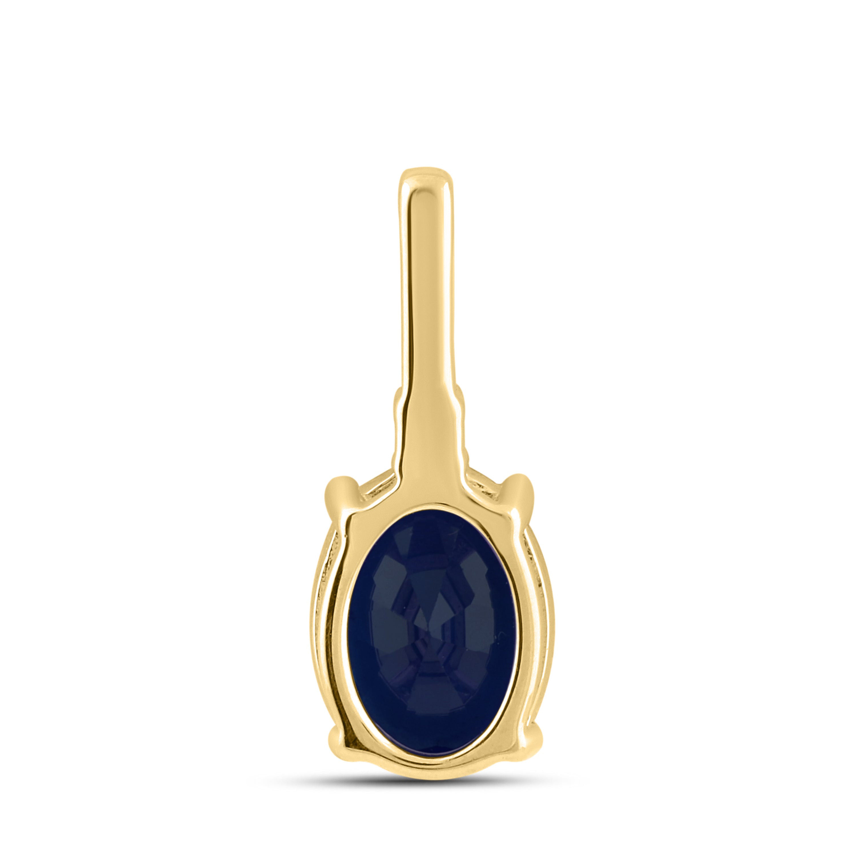 14K YELLOW GOLD LAB GROWN SAPPHIRE 0.02 CTW DIAMOND PENDANT