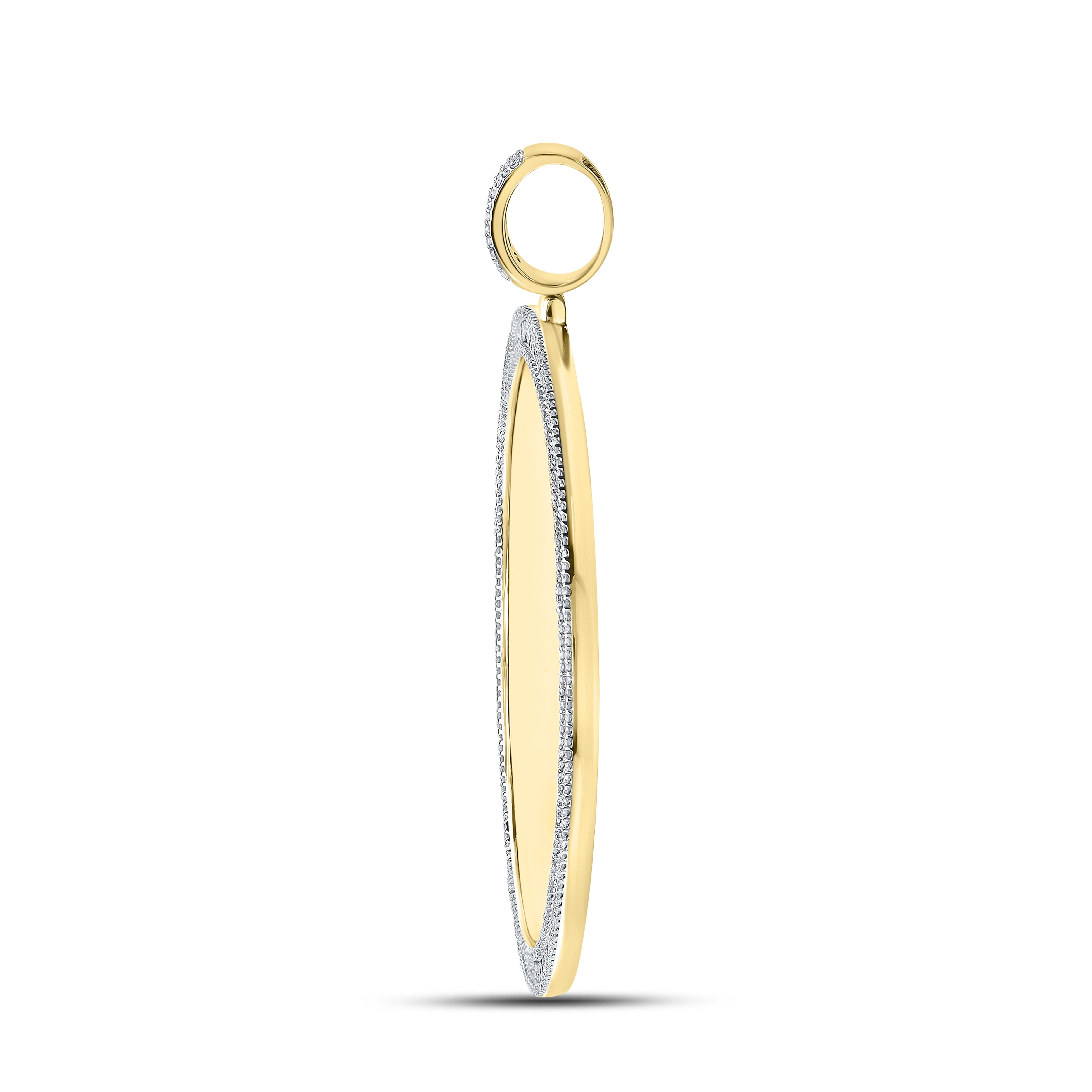 10kt Yellow Gold  1.25 CTW Diamond Picture Charm Pendant