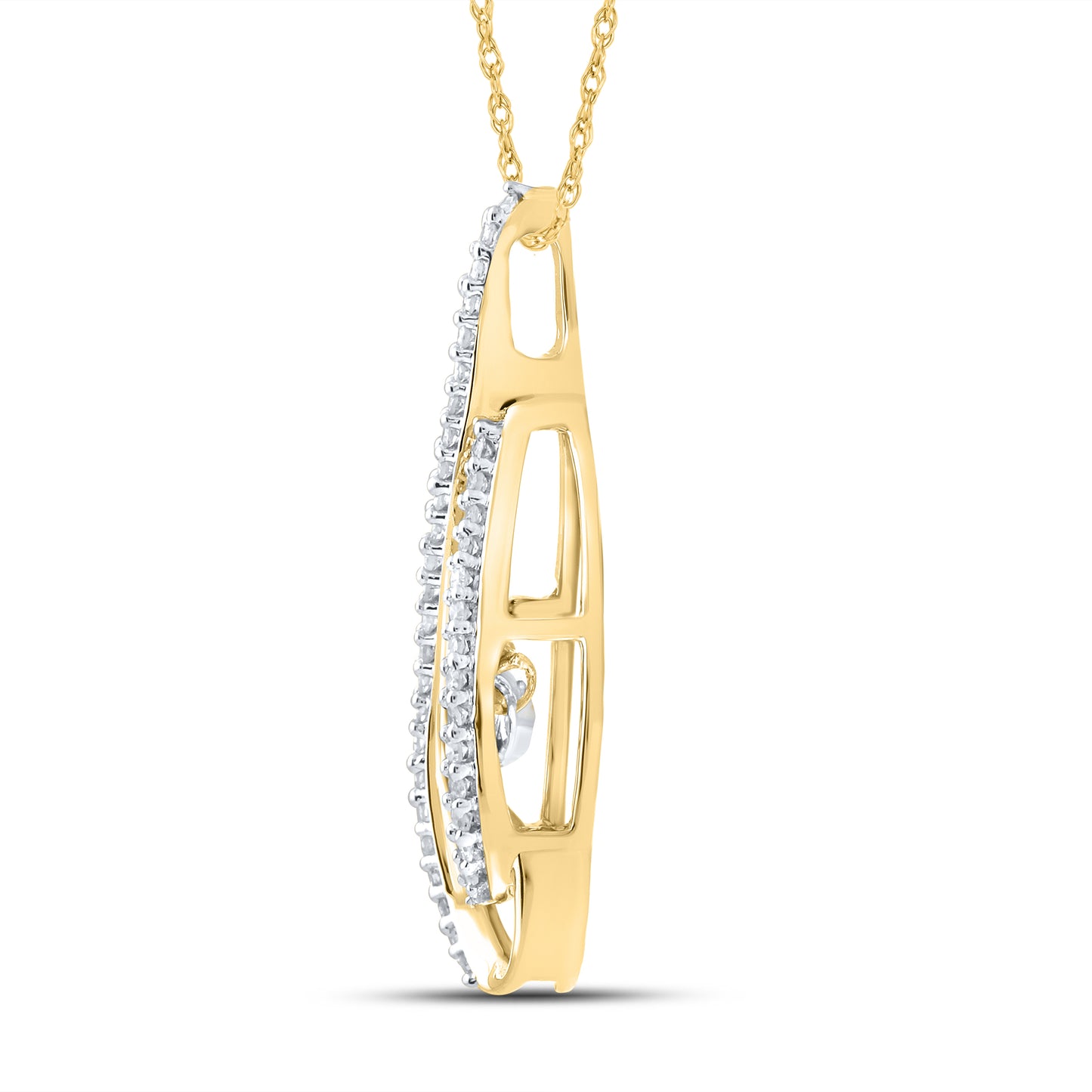 10kt Yellow Gold 0.20 CTW Natural Diamond  Pendant with 18-inch Chain