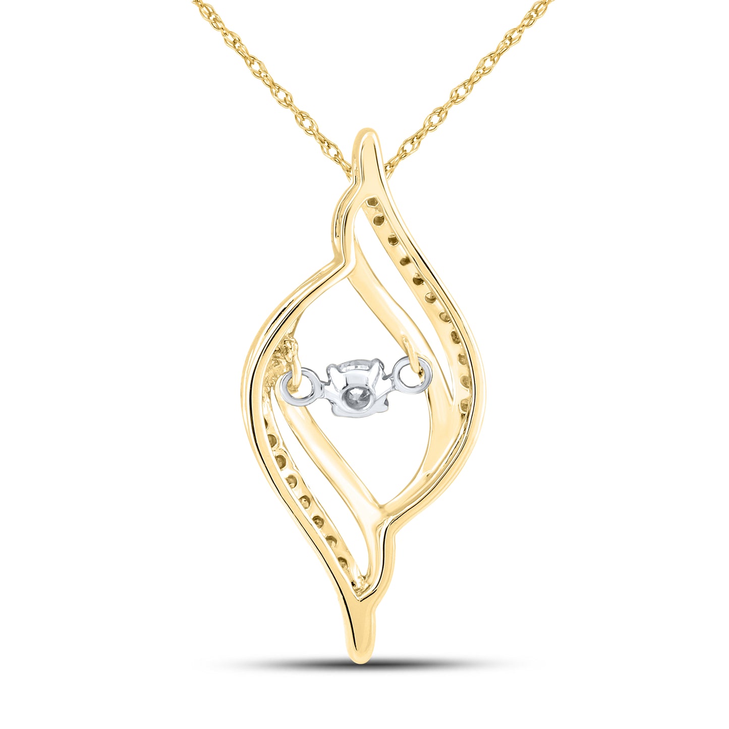 10k yellow gold 0.16 CTW Diamond Pendant