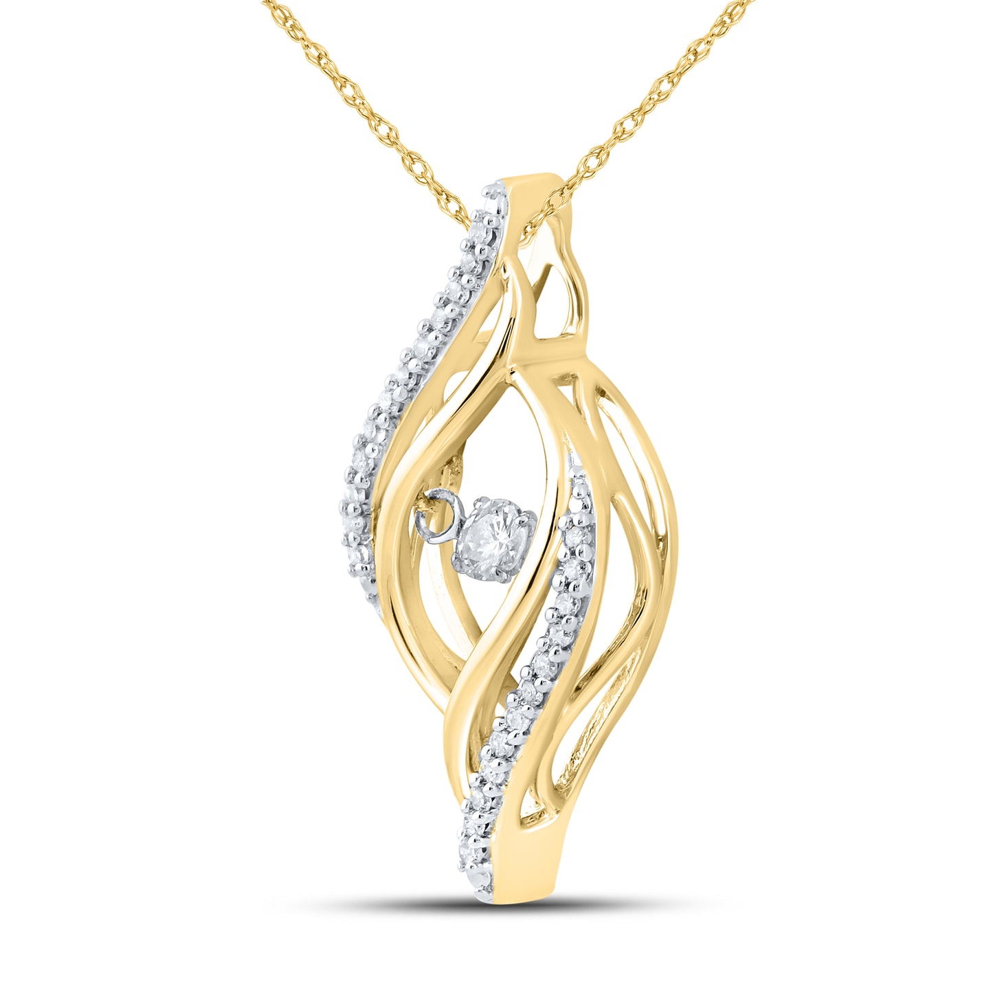 10k yellow gold 0.16 CTW Diamond Pendant