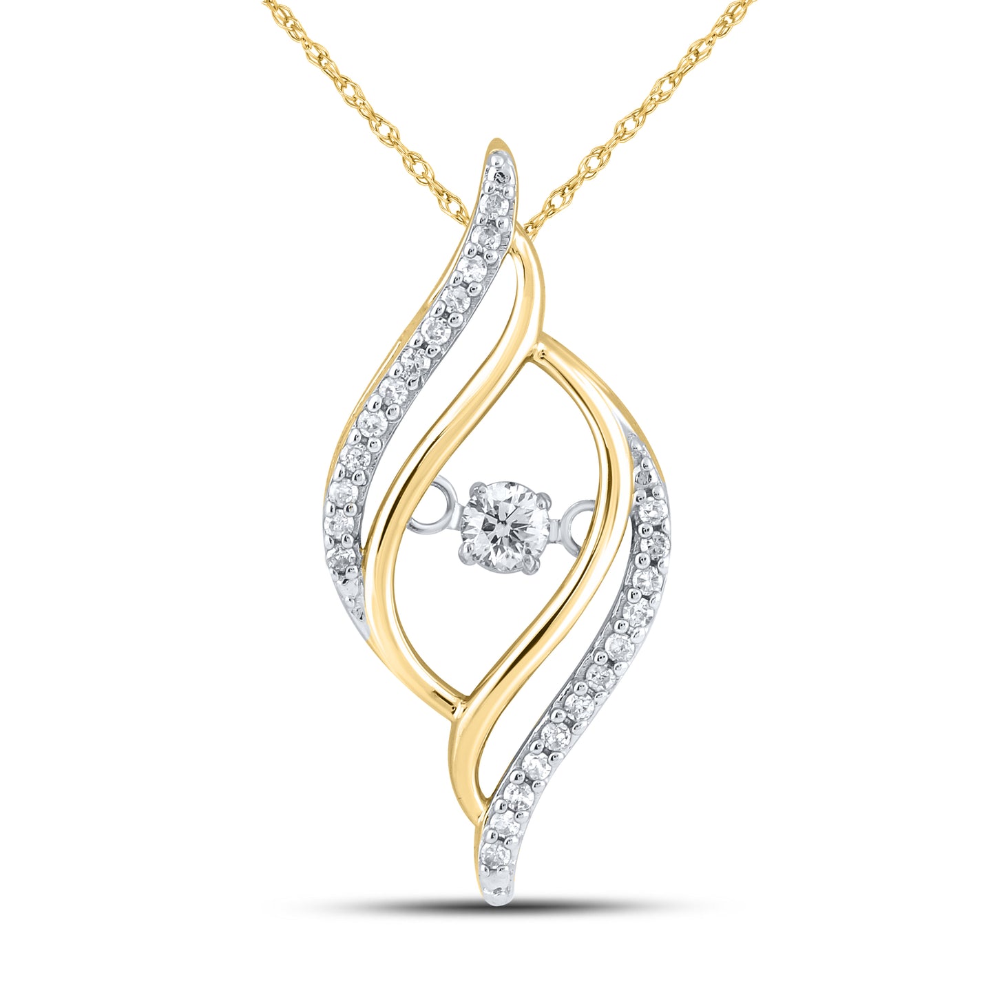 10k yellow gold 0.16 CTW Diamond Pendant