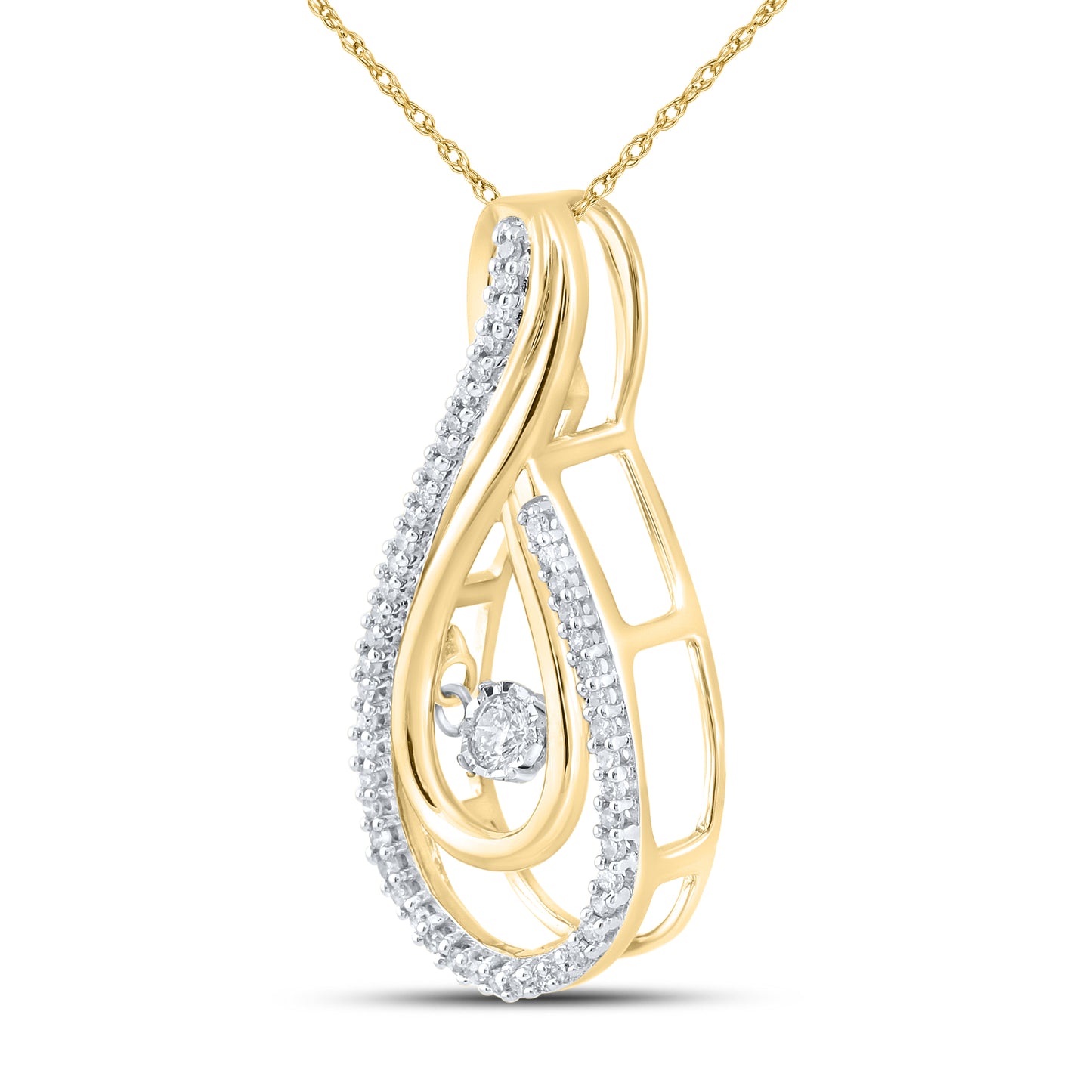 10k Yellow Gold 0.20ctw Diamond Pendent