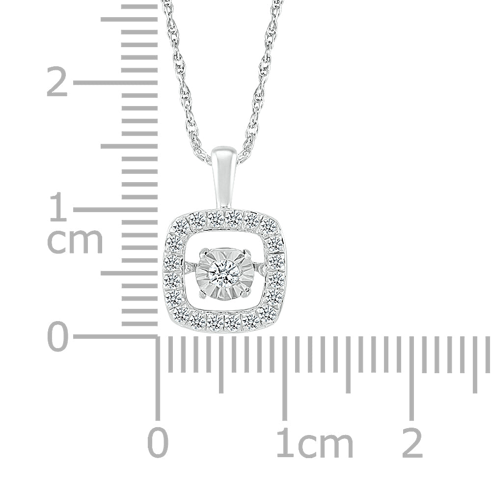 10kt White Gold 0.25 CTW Natural Diamond  Pendant with 18-inch Chain