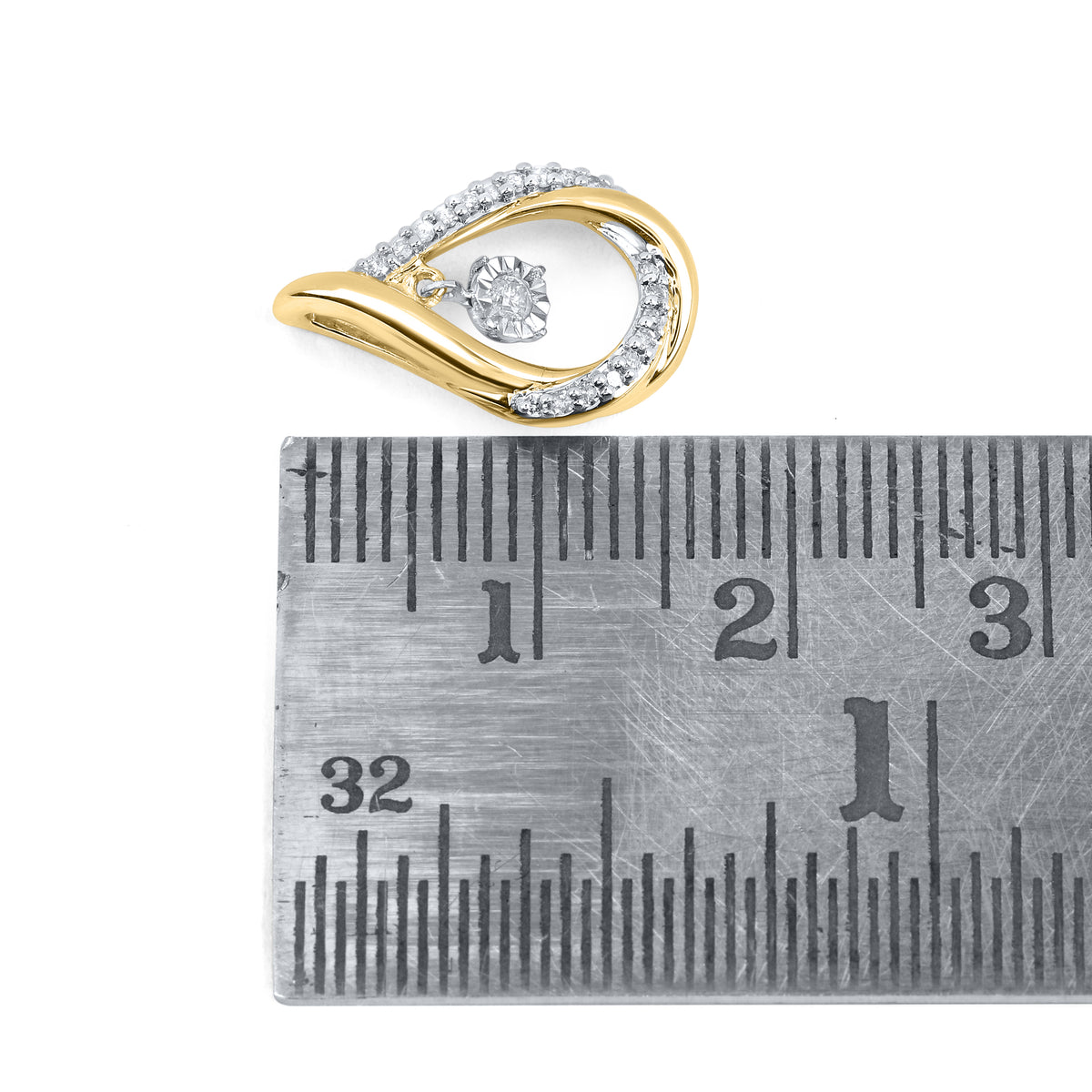 10kt Yellow Gold 0.16 CTW Natural Diamond  Pendant with 18-inch Chain