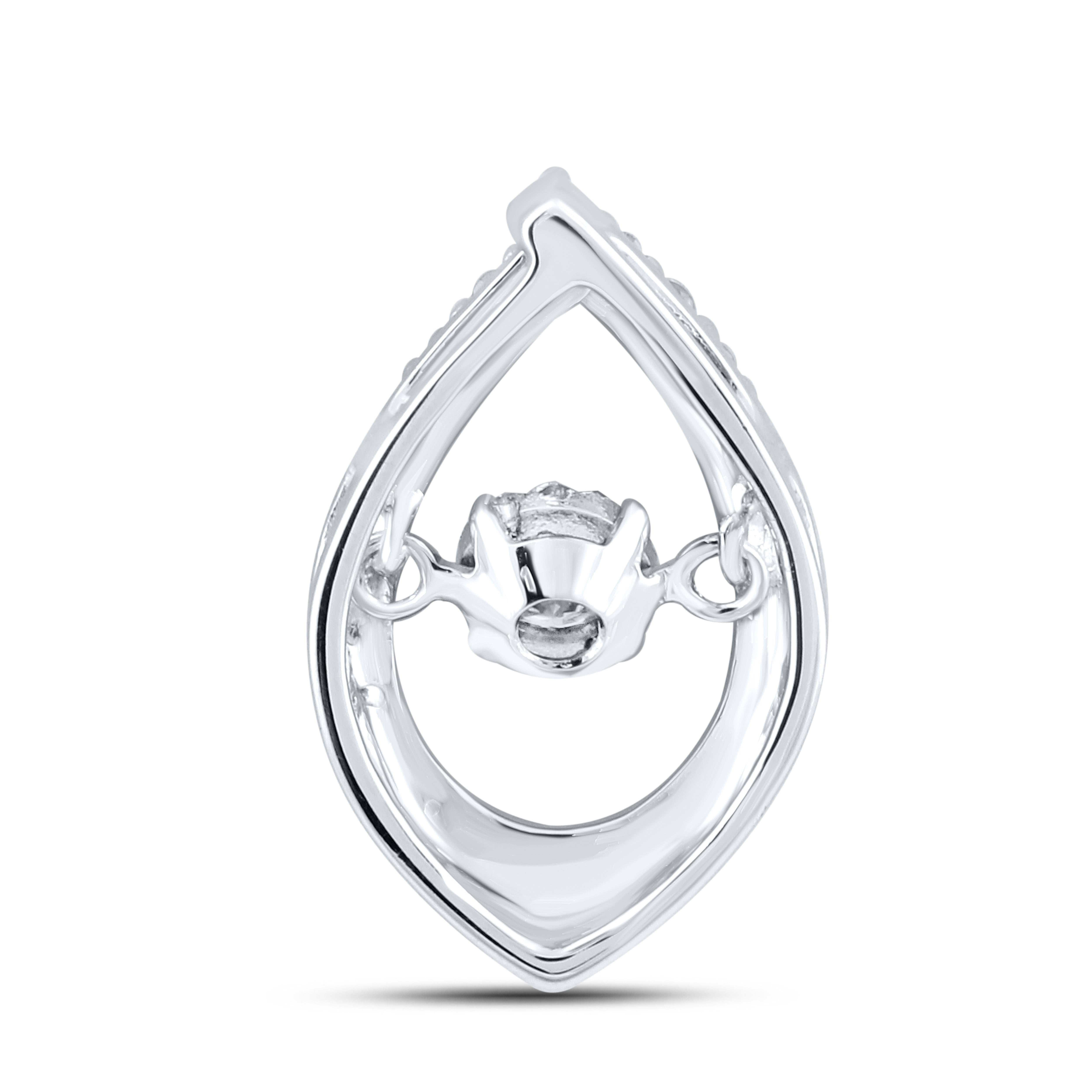 10k White Gold 0.20 ctw Diamond Pendant