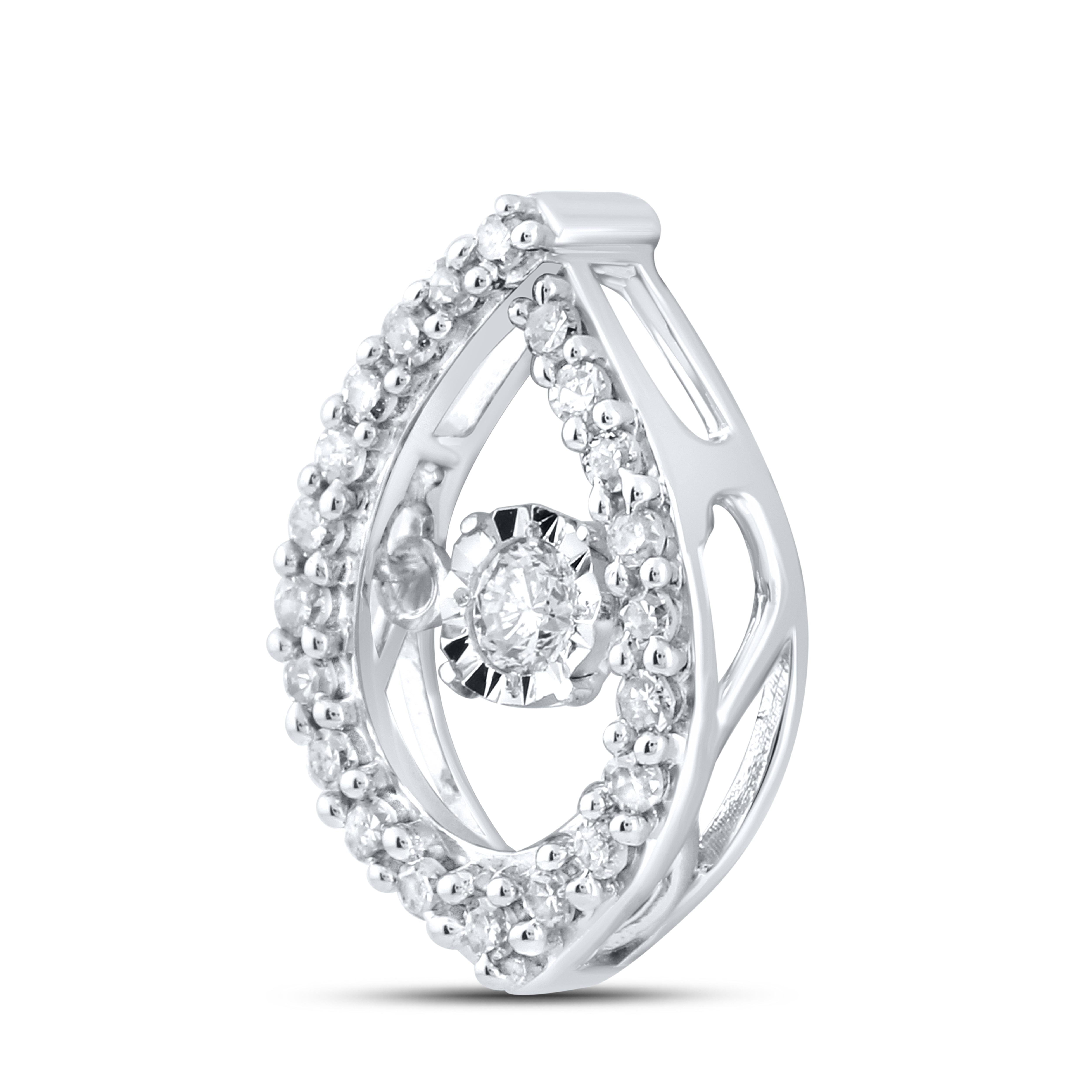 10k White Gold 0.20 ctw Diamond pendent