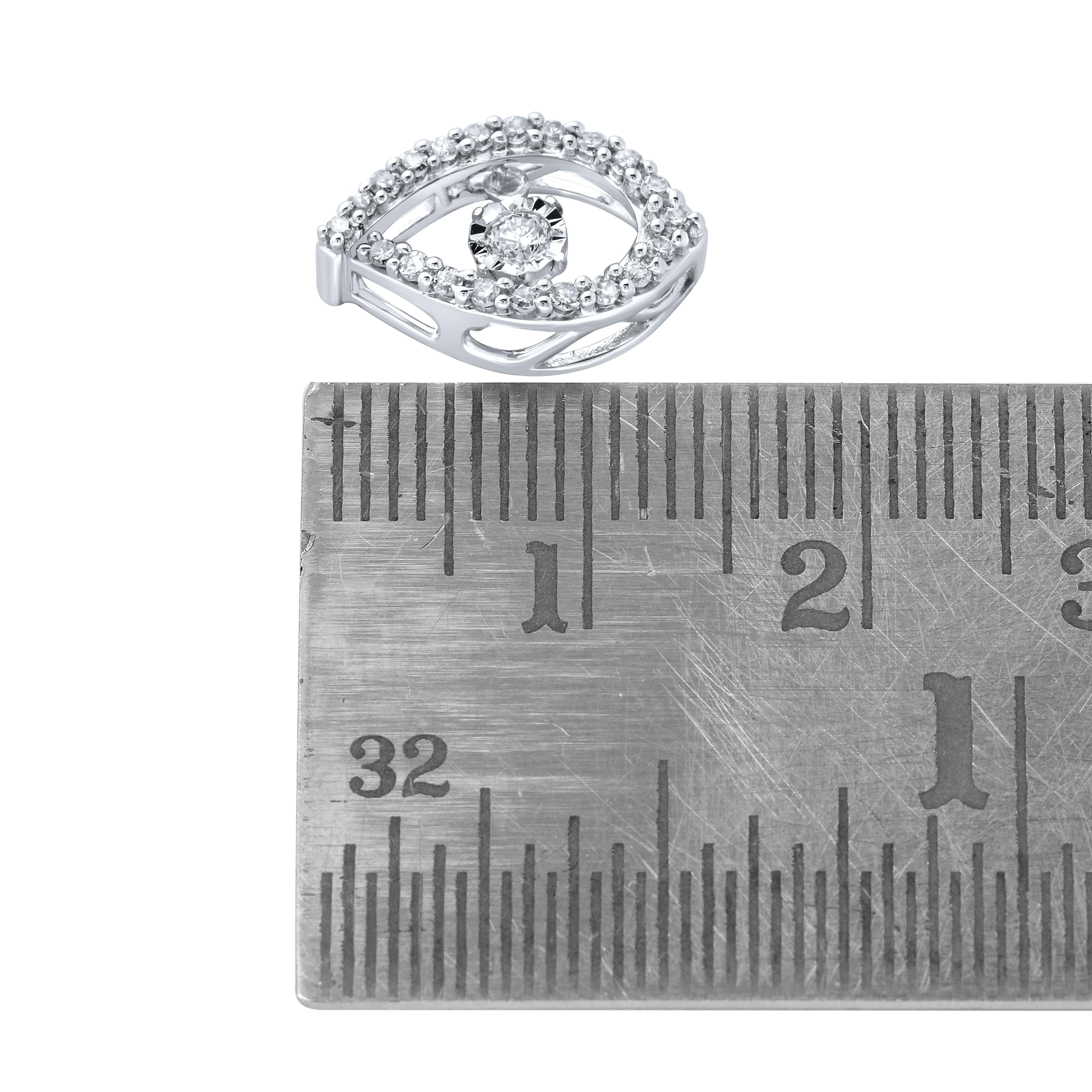 10k White Gold 0.20 ctw Diamond Pendant
