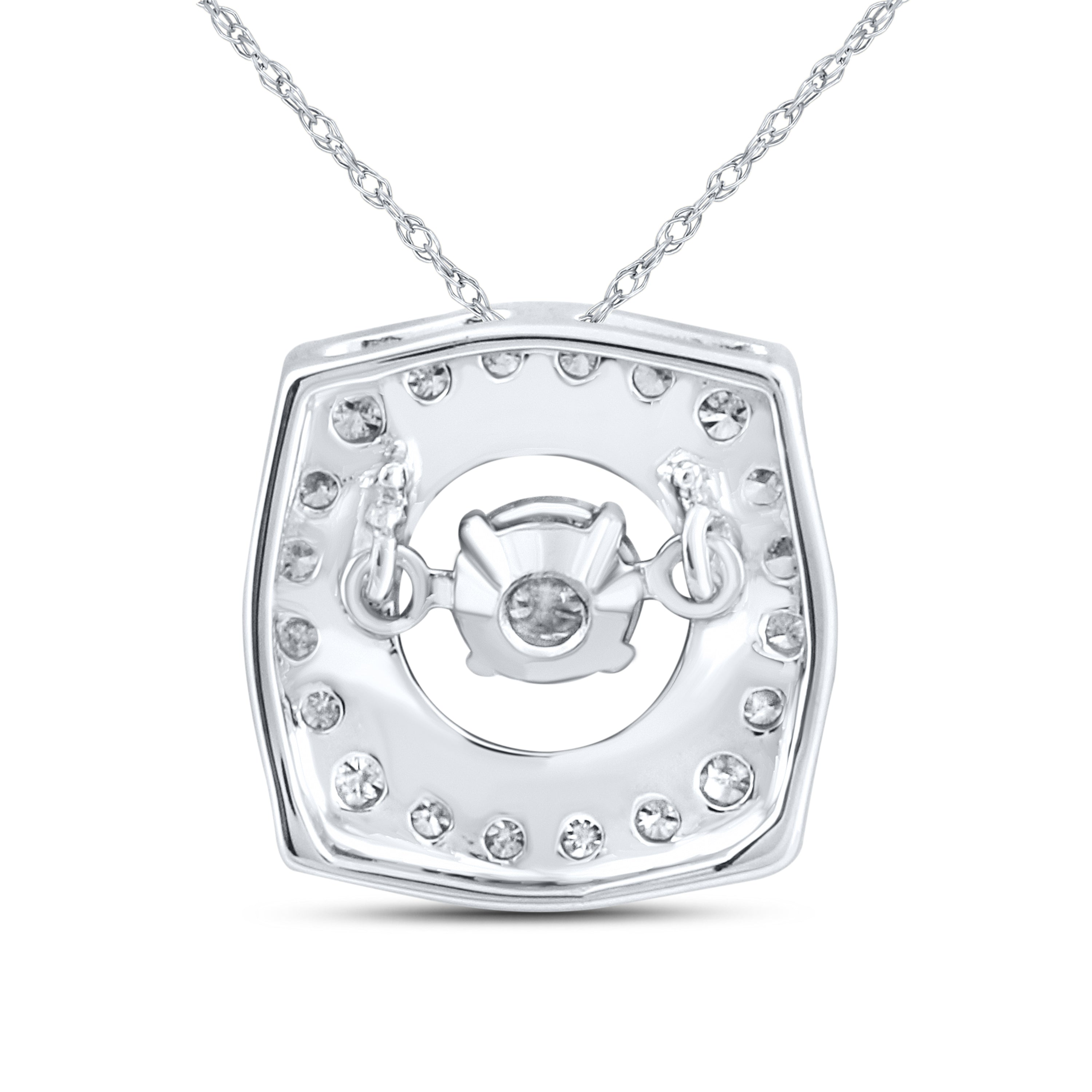10kt White Gold 0.20 CTW Natural Diamond  Pendant with 18-inch Chain