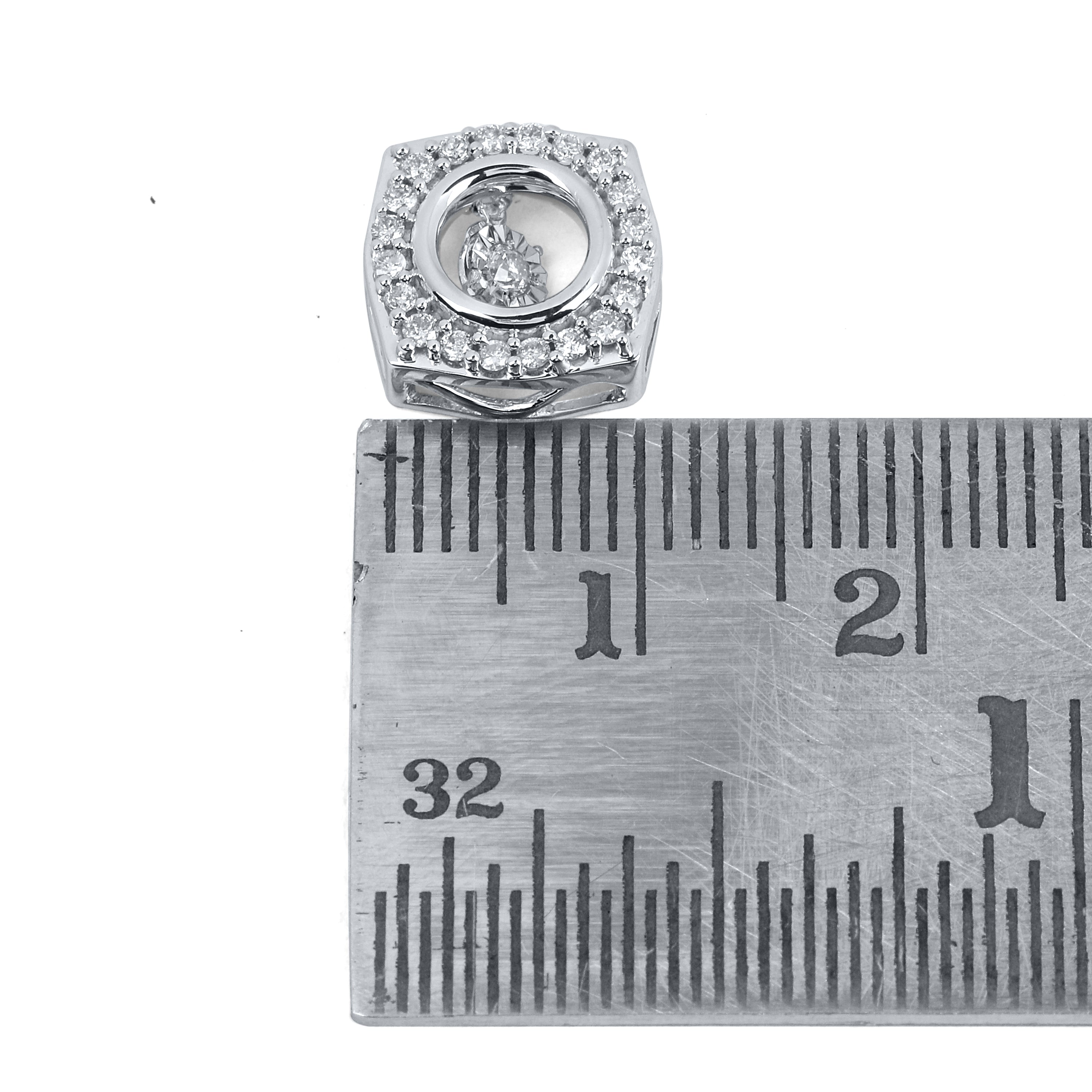 10kt White Gold 0.20 CTW Natural Diamond  Pendant with 18-inch Chain