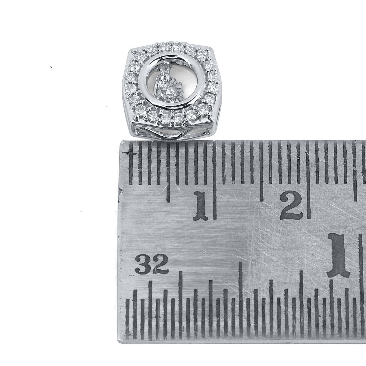10kt White Gold 0.20 CTW Natural Diamond  Pendant with 18-inch Chain