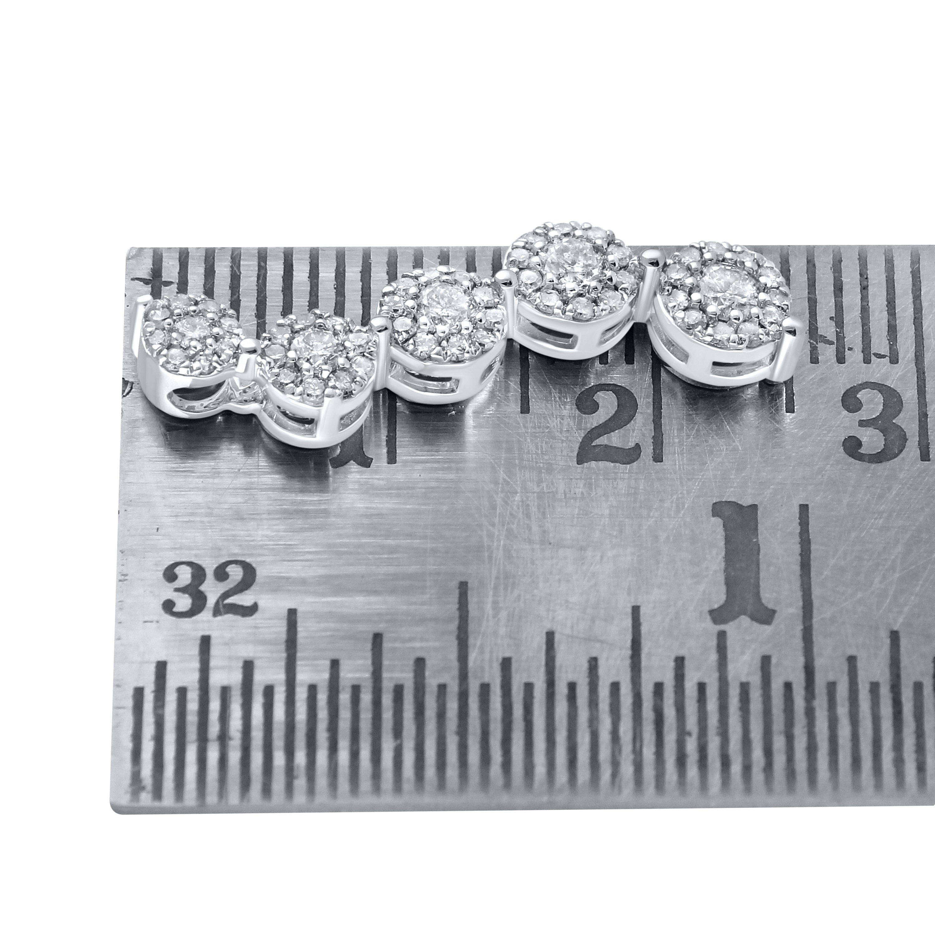 14kt White Gold 0.50 CTW Natural Diamond  Pendant with 18-inch Chain