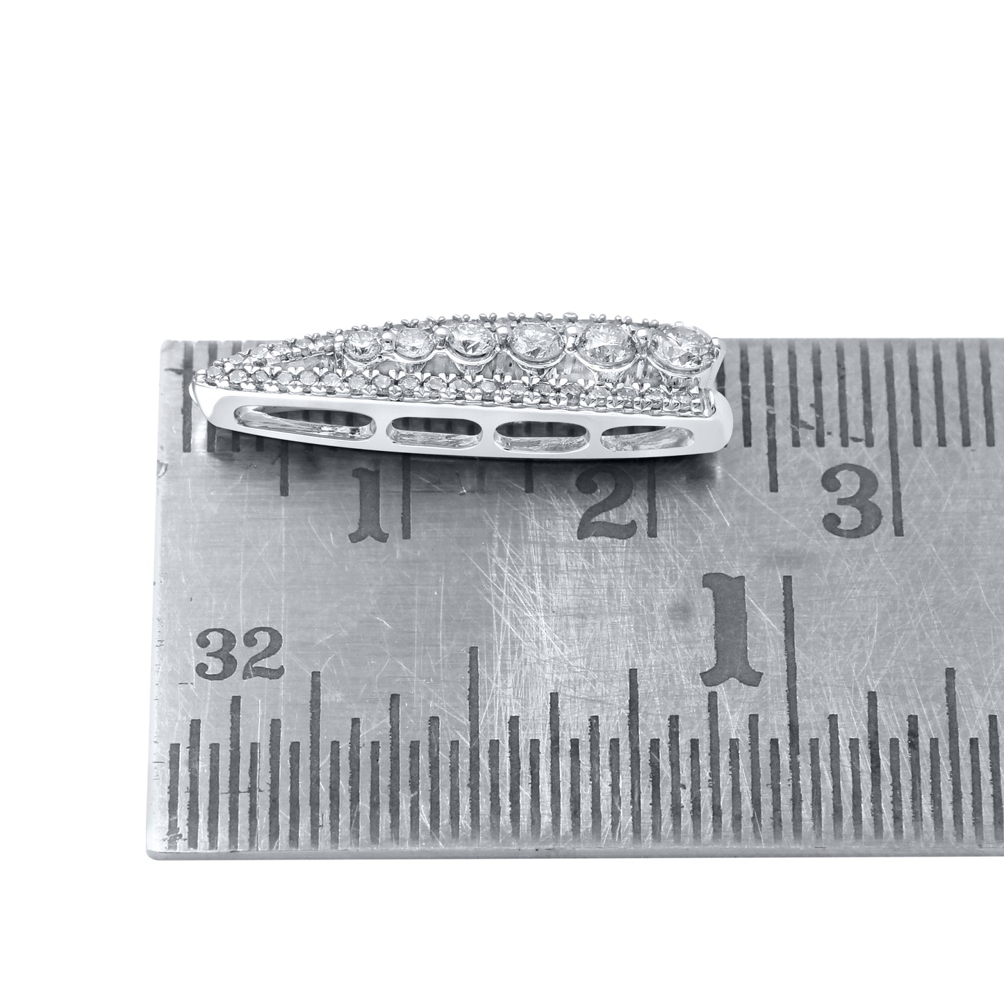 14kt White Gold 0.40 CTW Natural Diamond  Pendant with 18-inch Chain
