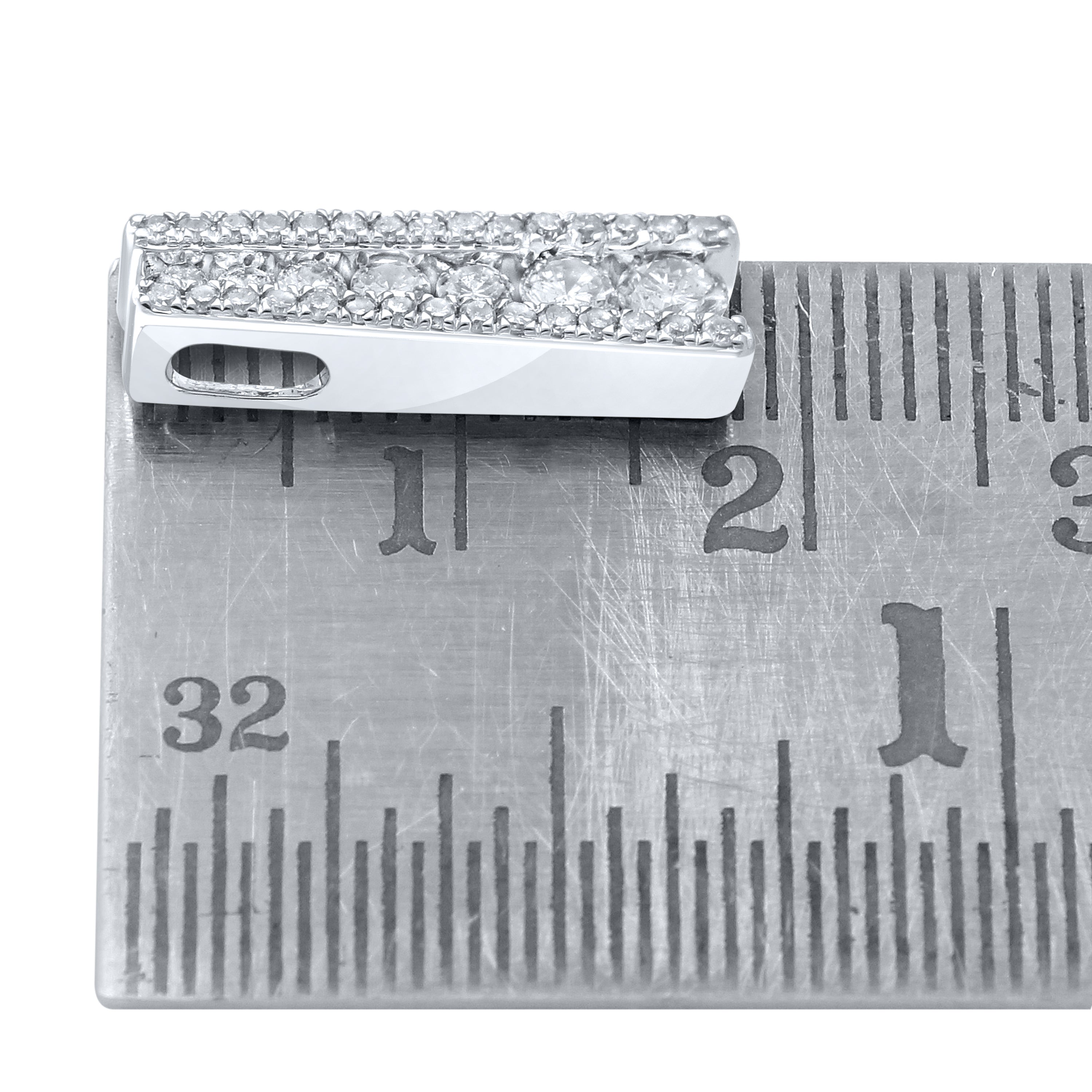 14kt White Gold 0.50 CTW Natural Diamond  Pendant with 18-inch Chain