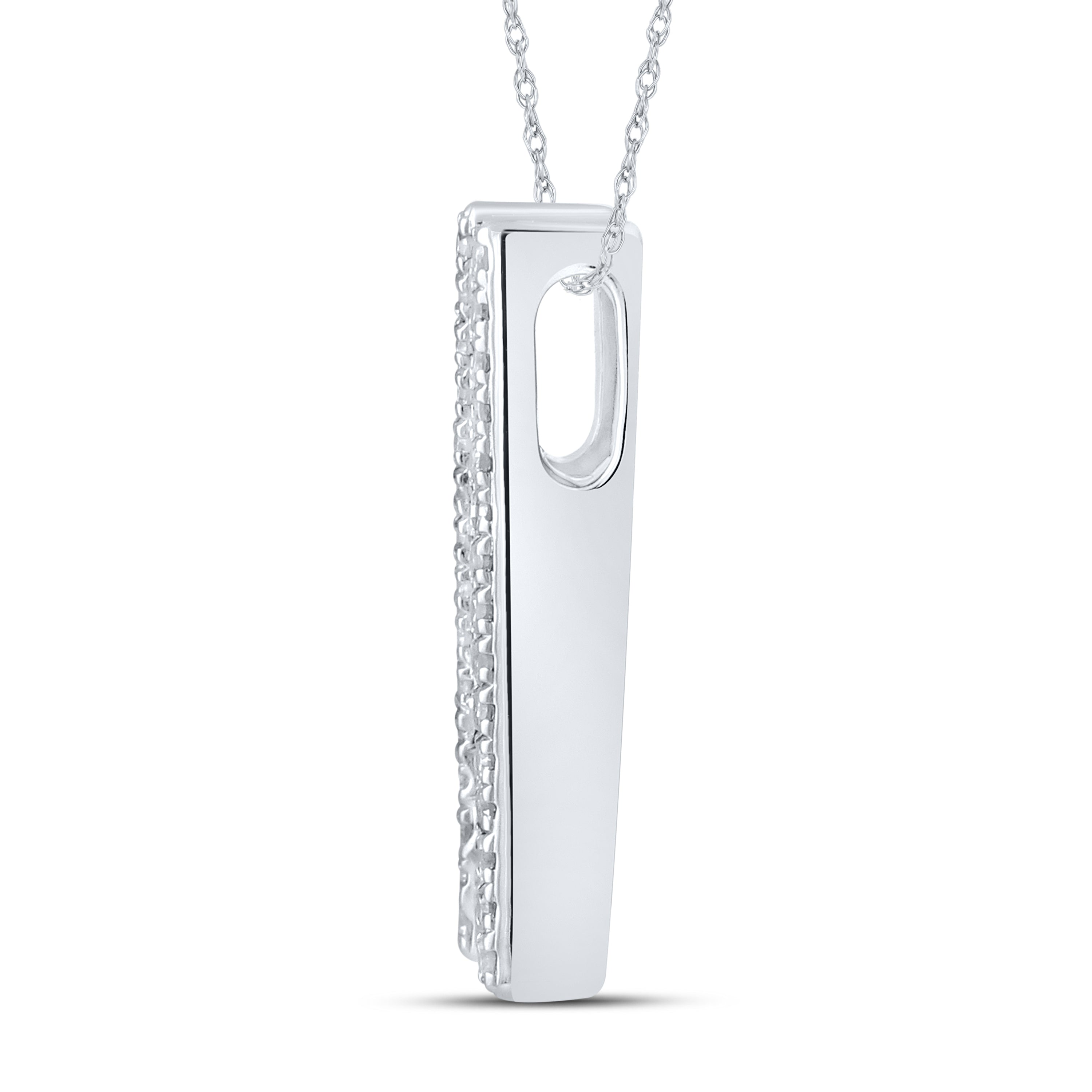 14kt White Gold 0.50 CTW Natural Diamond  Pendant with 18-inch Chain
