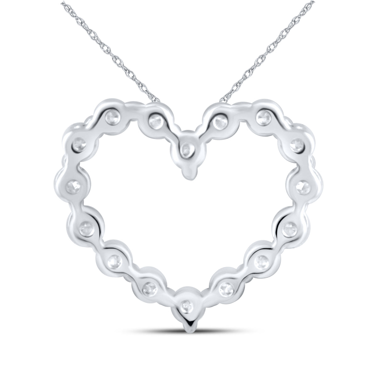 10kt White Gold 0.33 CTW Natural Diamond  Pendant with 18-inch Chain