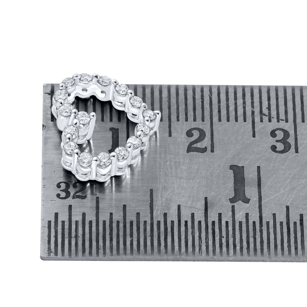 10kt White Gold 0.33 CTW Natural Diamond  Pendant with 18-inch Chain