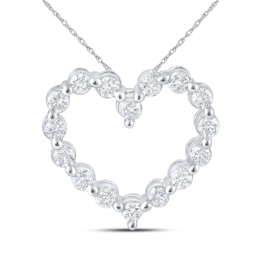 10kt White Gold 0.33 CTW Natural Diamond  Pendant with 18-inch Chain