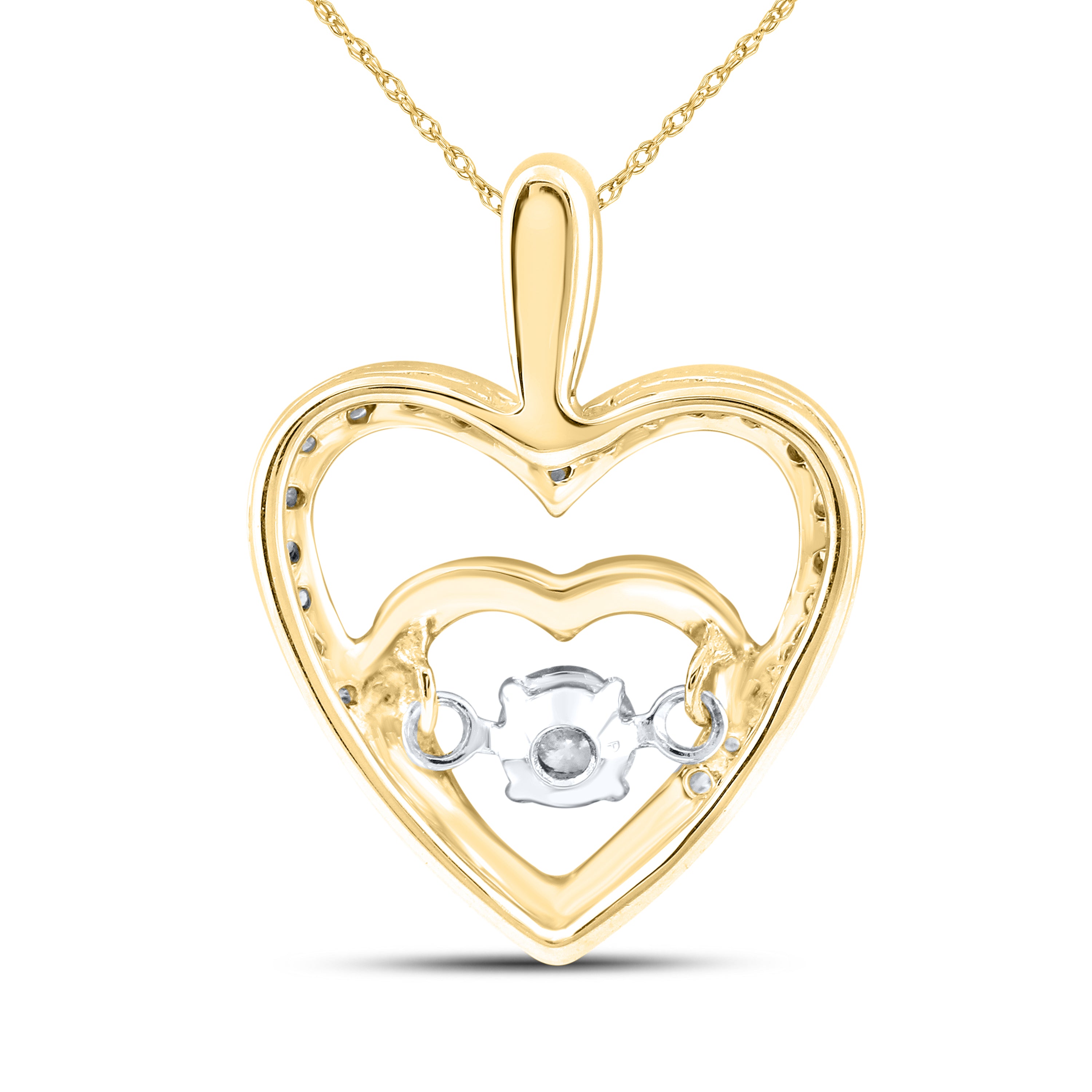 10kt Yellow Gold 0.20 CTW Natural Diamond Pendant with 18-inch Chain