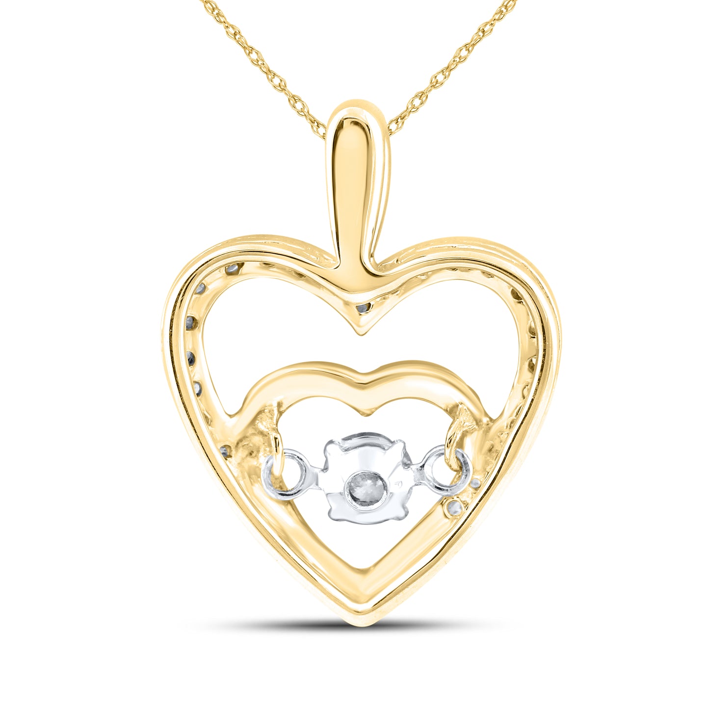 10kt Yellow Gold 0.20 CTW Natural Diamond Pendant with 18-inch Chain