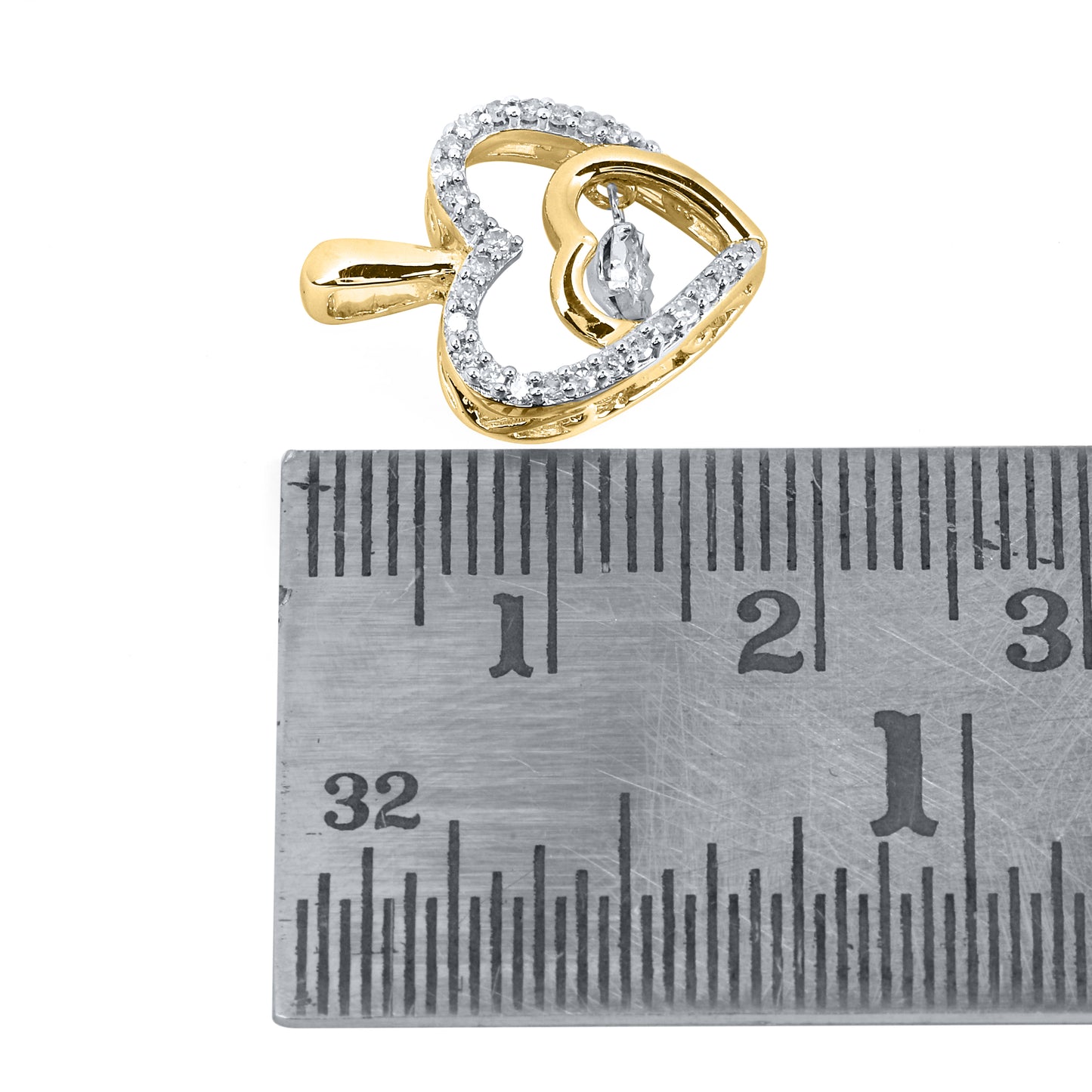 10kt Yellow Gold 0.20 CTW Natural Diamond Pendant with 18-inch Chain