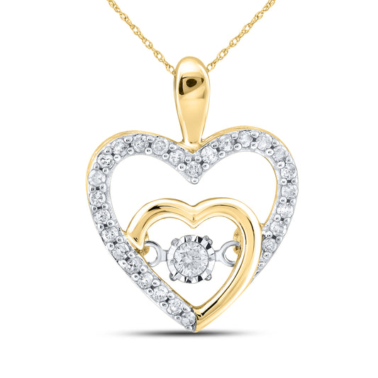 10kt Yellow Gold 0.20 CTW Natural Diamond Pendant with 18-inch Chain