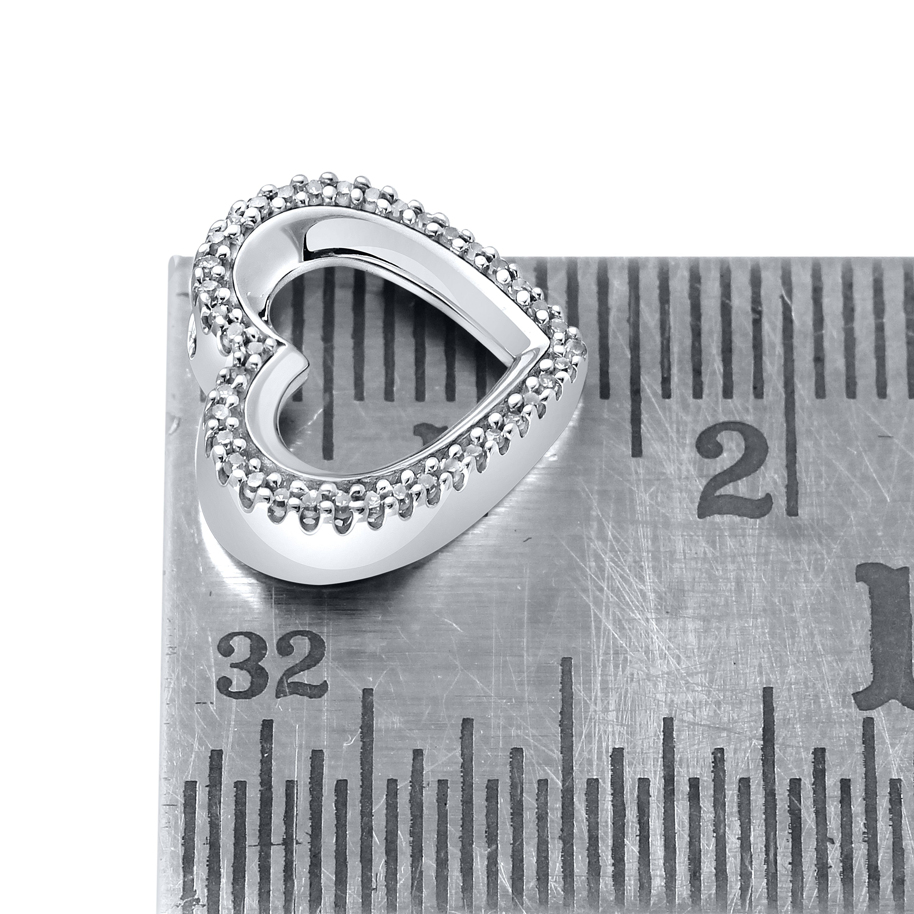 10kt White Gold 0.12 CTW Natural Diamond  Pendant with 18-inch Chain