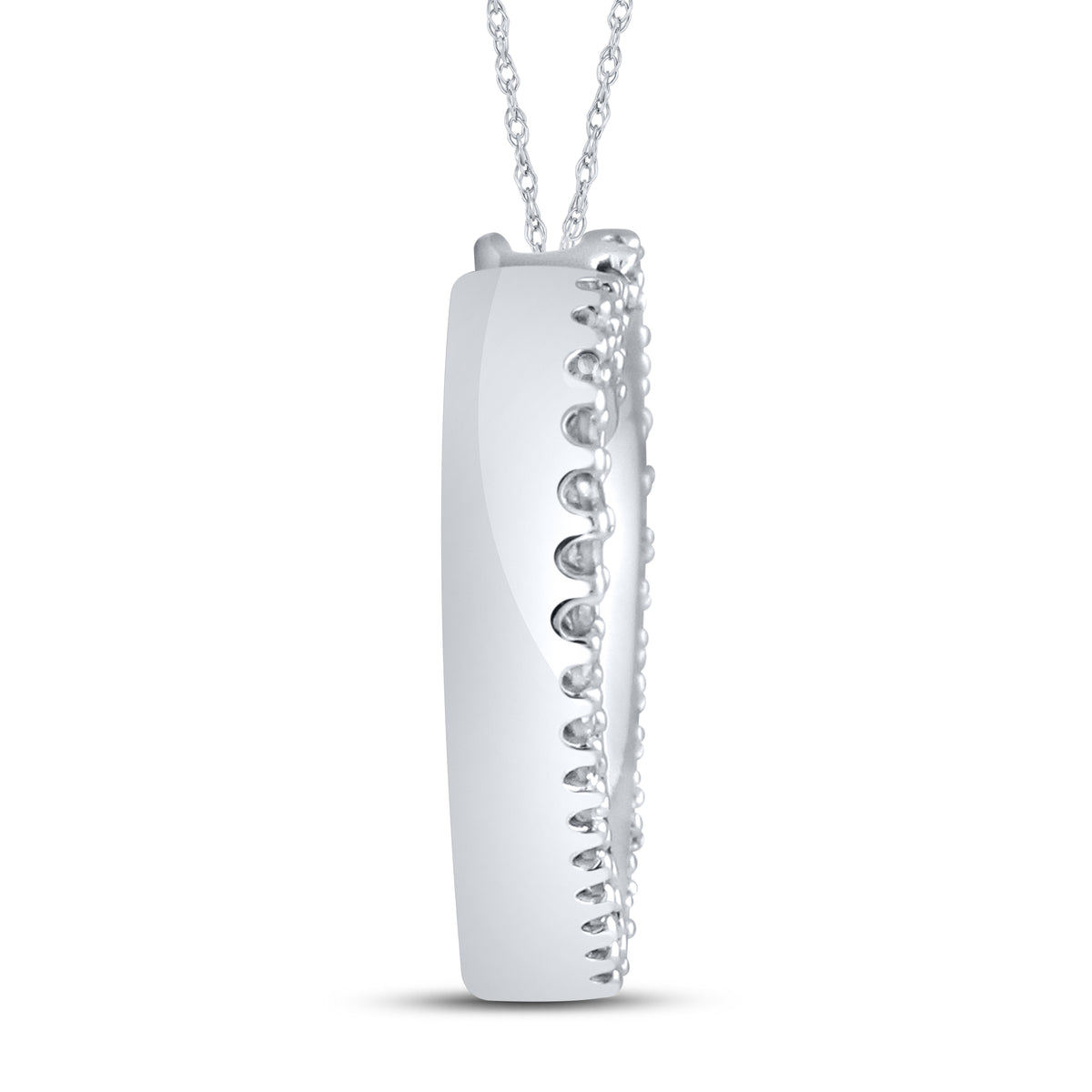 10kt White Gold 0.12 CTW Natural Diamond  Pendant with 18-inch Chain