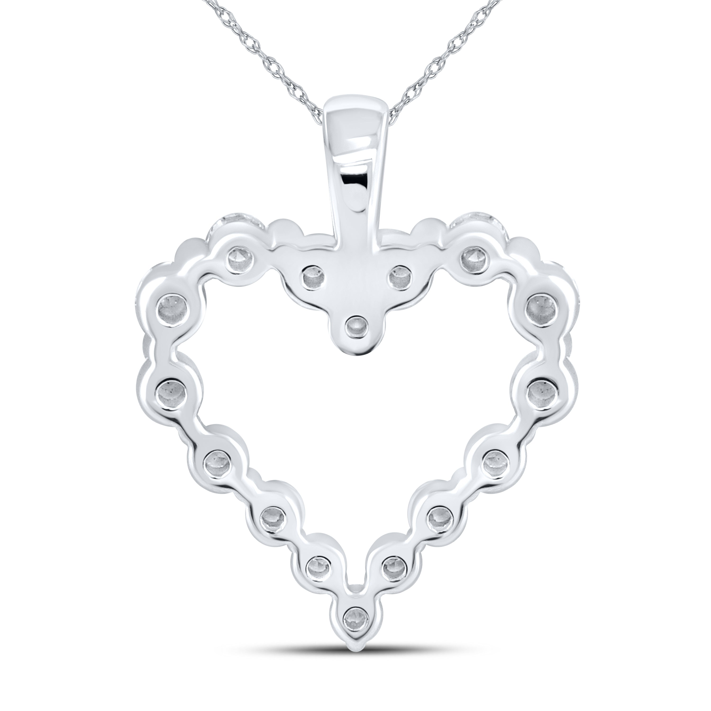 10kt White Gold 0.25 CTW Natural Diamond  Pendant with 18-inch Chain