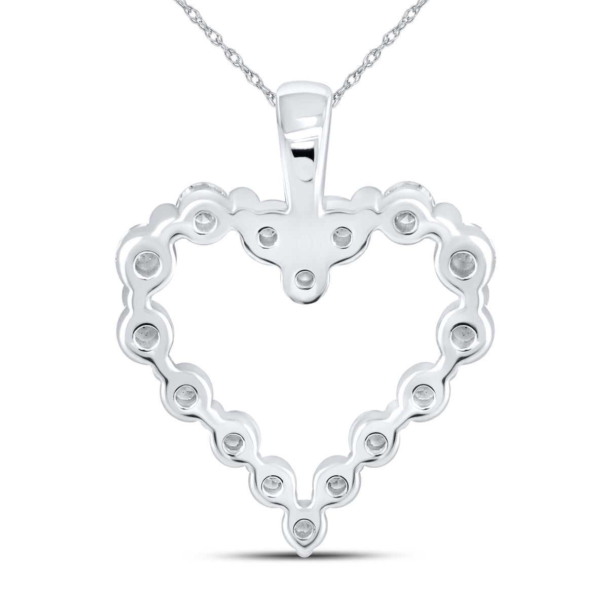 10kt White Gold 0.25 CTW Natural Diamond  Pendant with 18-inch Chain