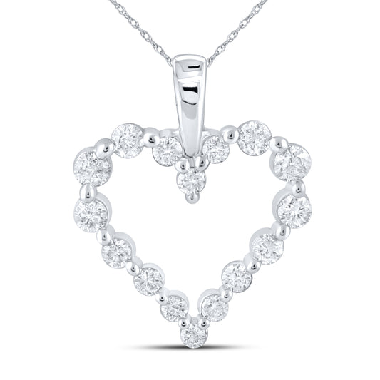 10kt White Gold 0.25 CTW Natural Diamond  Pendant with 18-inch Chain