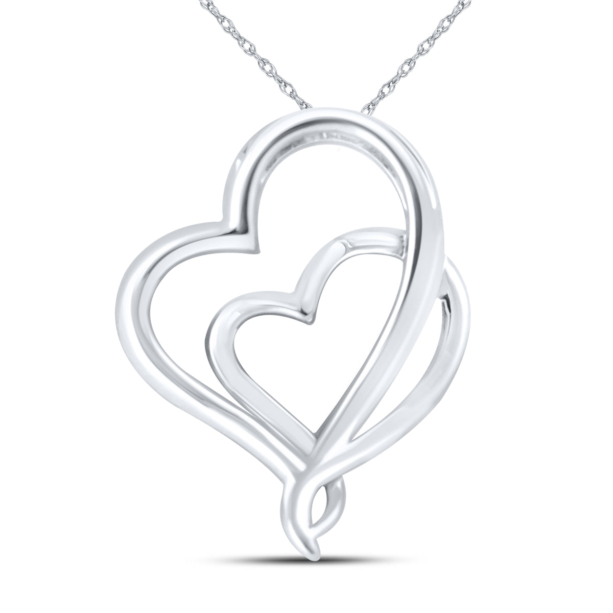 10kt White Gold 0.16 CTW Natural Diamond  Pendant with 18-inch Chain