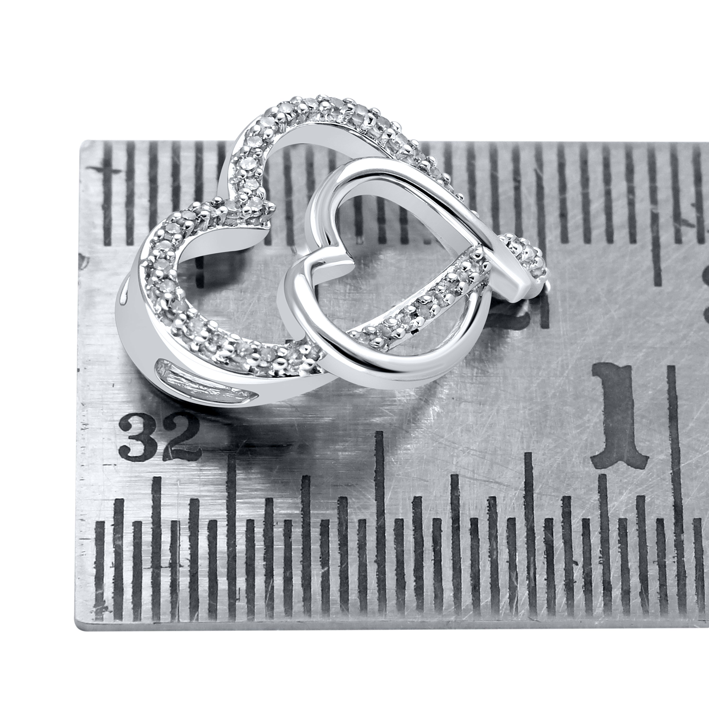 10kt White Gold 0.16 CTW Natural Diamond  Pendant with 18-inch Chain