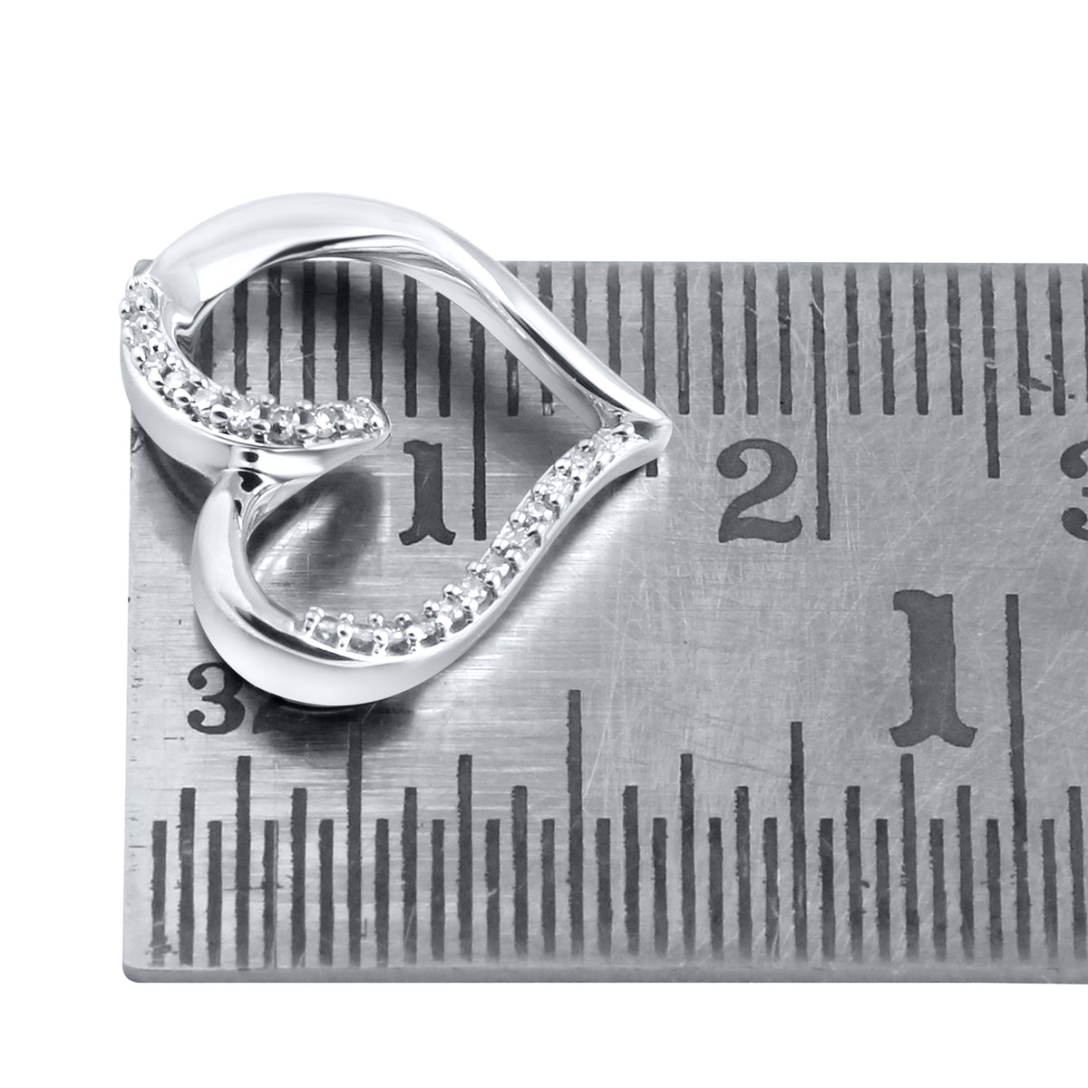 10kt White Gold 0.10 CTW Natural Diamond  Pendant with 18-inch Chain