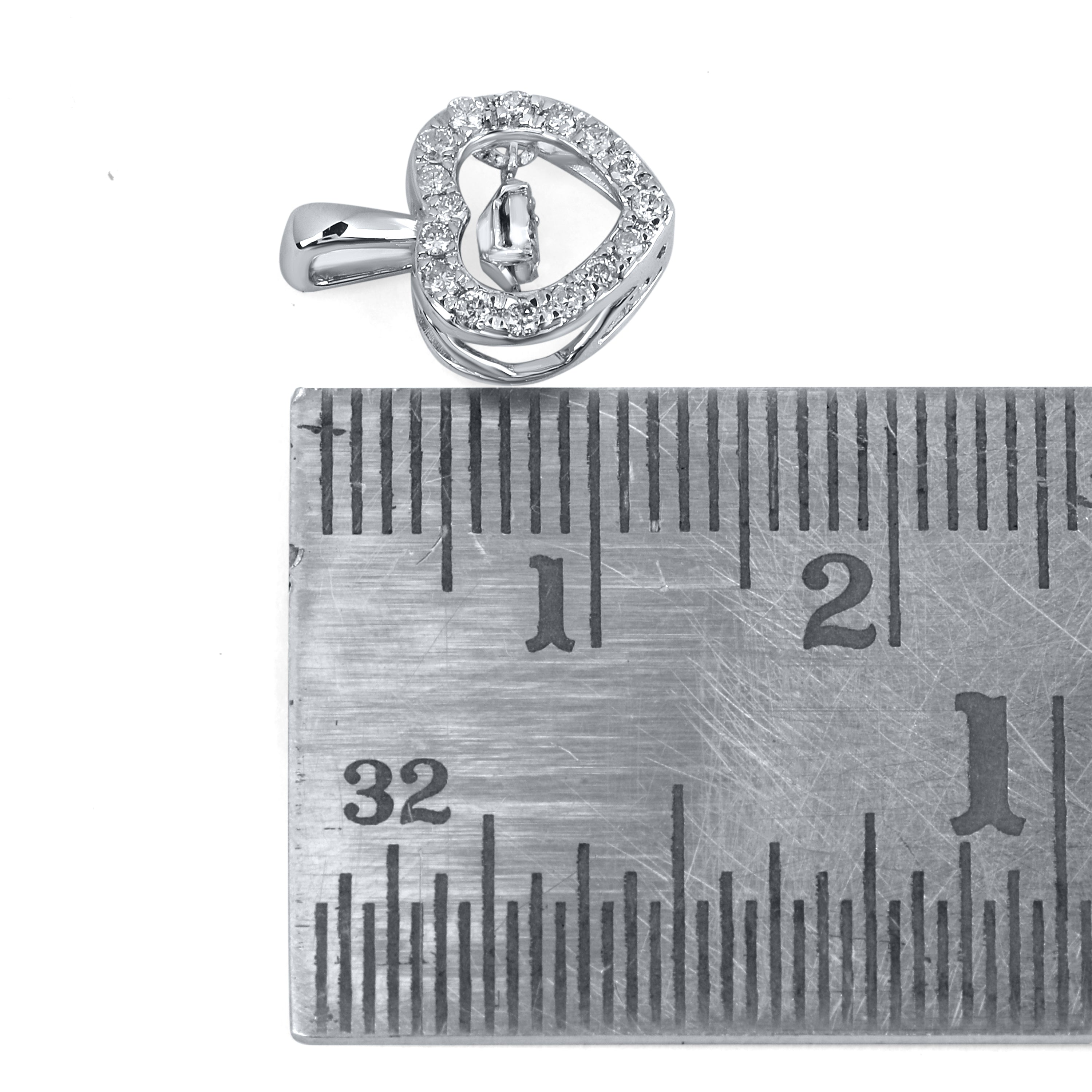 10kt White Gold 0.20 CTW Natural Diamond  Pendant with 18-inch Chain