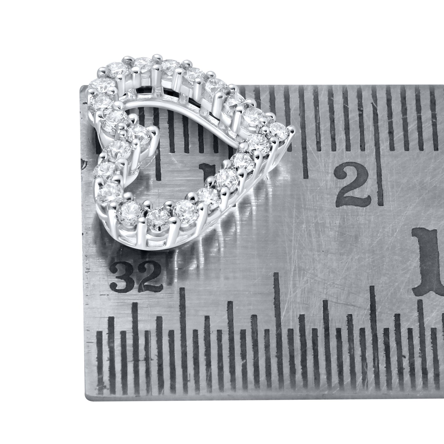 14kt White Gold 0.50 CTW Natural Diamond  Pendant with 18-inch Chain