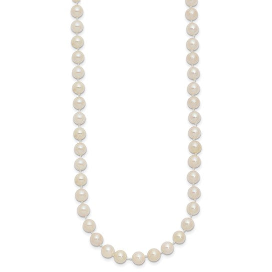 14kt Yellow Gold 5-6mm White Round Akoya Saltwater Cultured Pearl 16 inch Necklace