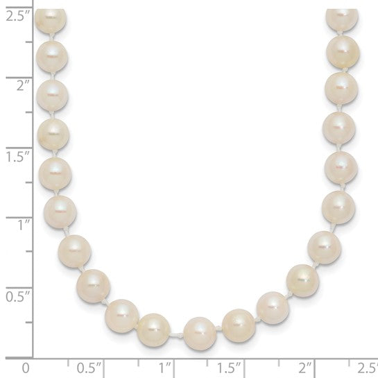 14kt Yellow Gold 5-6mm White Round Akoya Saltwater Cultured Pearl 24 inch Necklace