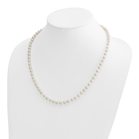 14kt Yellow Gold 5-6mm White Round Akoya Saltwater Cultured Pearl 20 inch Necklace