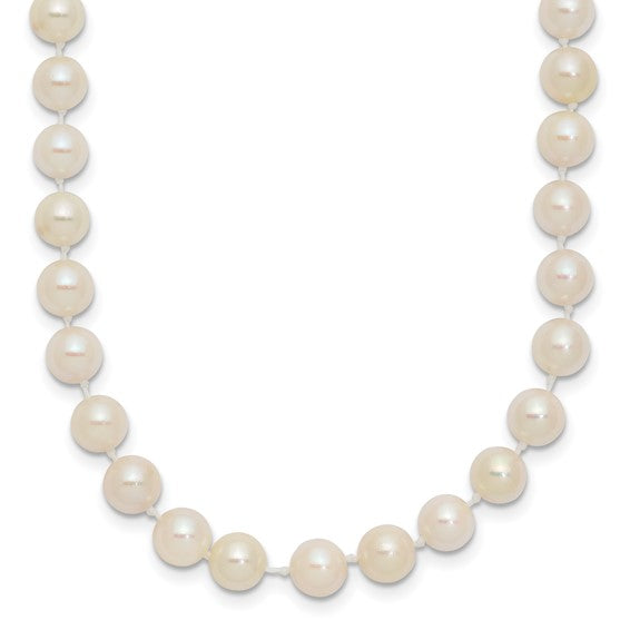 14kt Yellow Gold 5-6mm White Round Akoya Saltwater Cultured Pearl 24 inch Necklace