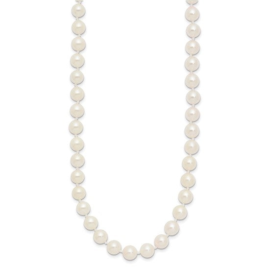 14kt Yellow Gold 6-7mm White Round Akoya Saltwater Cultured Pearl 16 inch Necklace