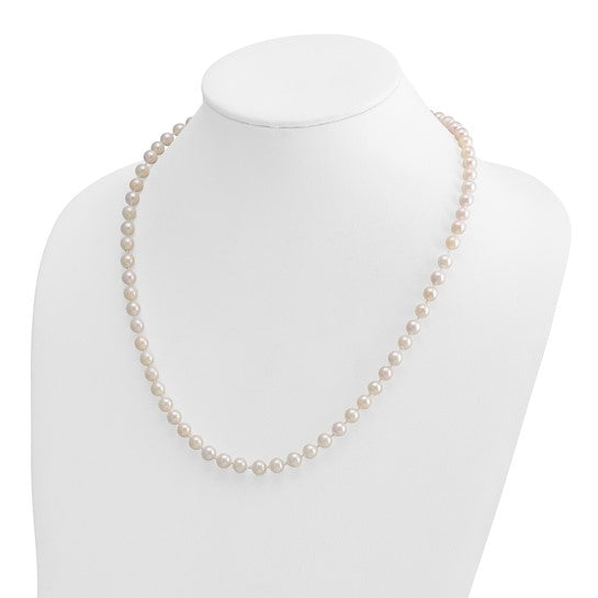 14kt Yellow Gold 6-7mm White Round Akoya Saltwater Cultured Pearl 20 inch Necklace