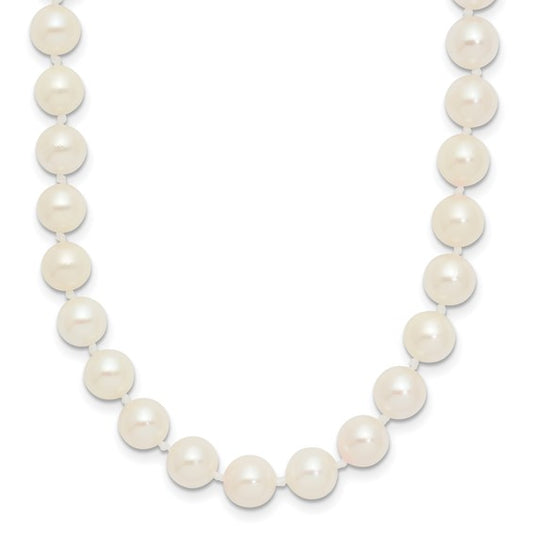 14kt Yellow Gold 6-7mm White Round Akoya Saltwater Cultured Pearl 16 inch Necklace