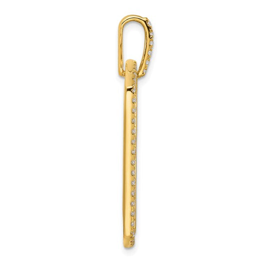 True Origin 14KT Yellow Gold Men's 3/4 carat Lab Grown Diamond VS+ F+ Complete Cross Dog Tag Pendant