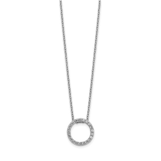 14kt White Gold Diamond Circle 18 inch Necklace