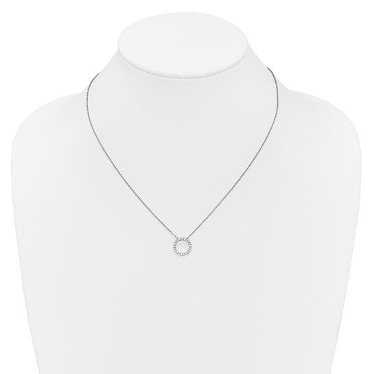 14kt White Gold Diamond Circle 18 inch Necklace