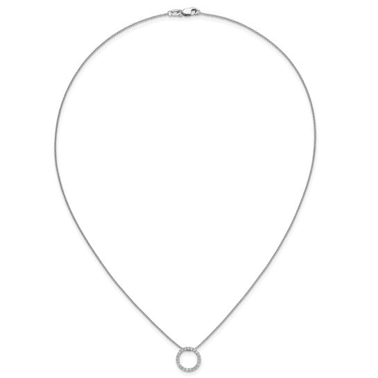 14kt White Gold Diamond Circle 18 inch Necklace
