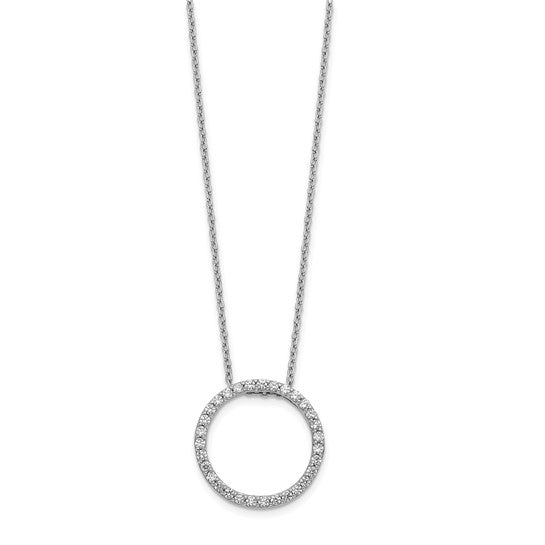 14kt White Gold Diamond Circle 18 inch Necklace