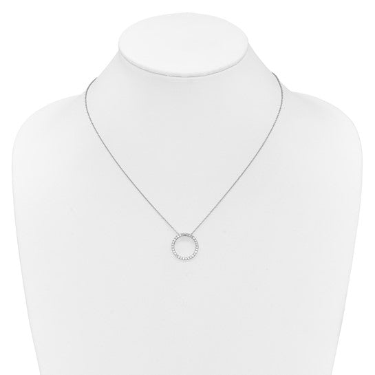 14kt White Gold Diamond Circle 18 inch Necklace